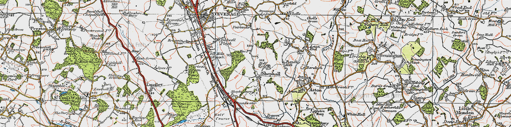 Old map of Shephall in 1920