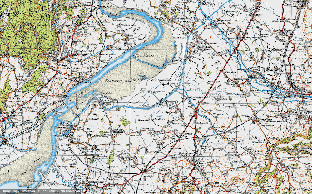 Old Map of Historic Map covering Wildfowl Trust, The in 1919