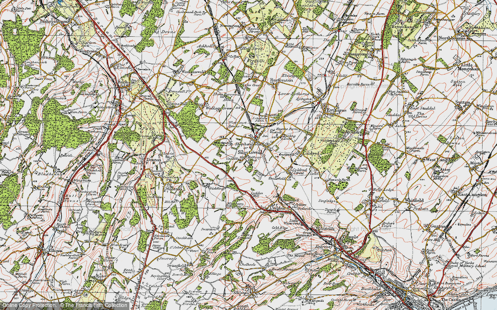 Old Map of Shepherdswell, 1920 in 1920