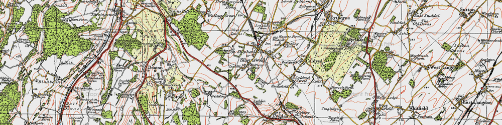Old map of Shepherdswell in 1920