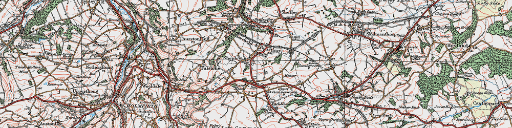 Old map of Shepley in 1924