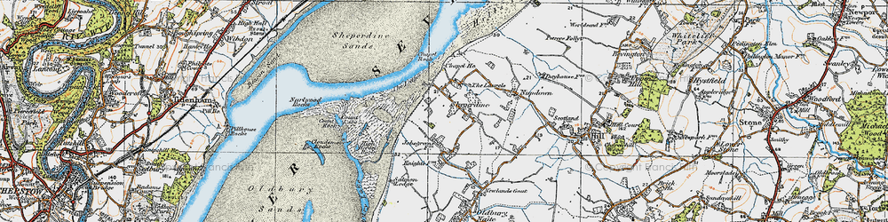 Old map of Ledges, The in 1919