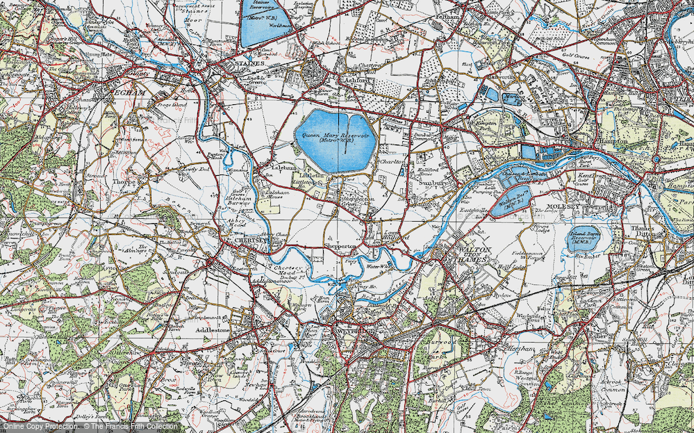 Old Map of Shepperton, 1920 in 1920
