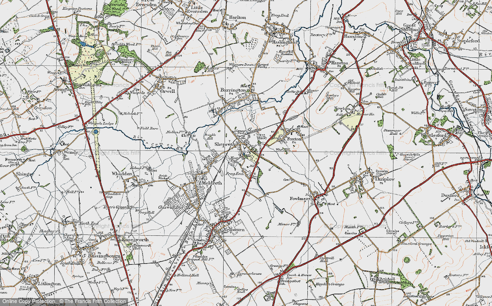 Old Map of Shepreth, 1920 in 1920