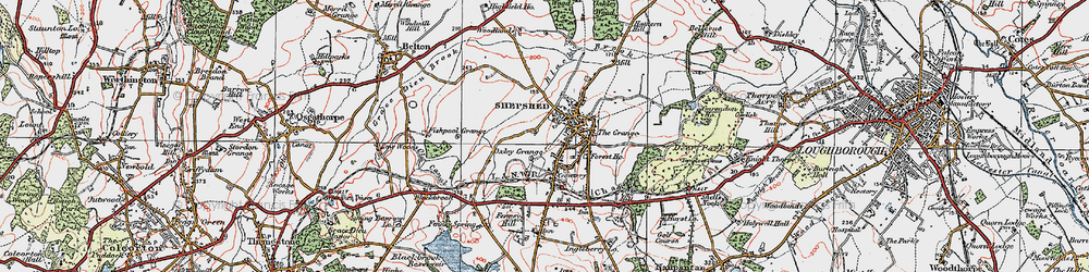 Old map of Shepshed in 1921