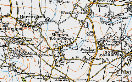 Old map of Shepton Beauchamp in 1919