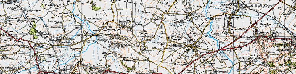 Old map of Shepton Beauchamp in 1919