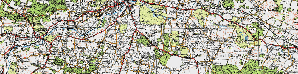 Old map of Boughton Mount in 1921
