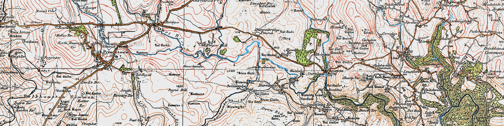 Old map of Sherberton in 1919
