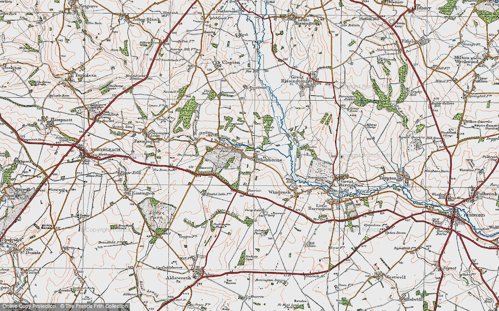 Old Map of Historic Map covering Budgehill Wood in 1919
