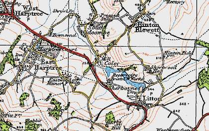 Old map of Sherborne in 1919