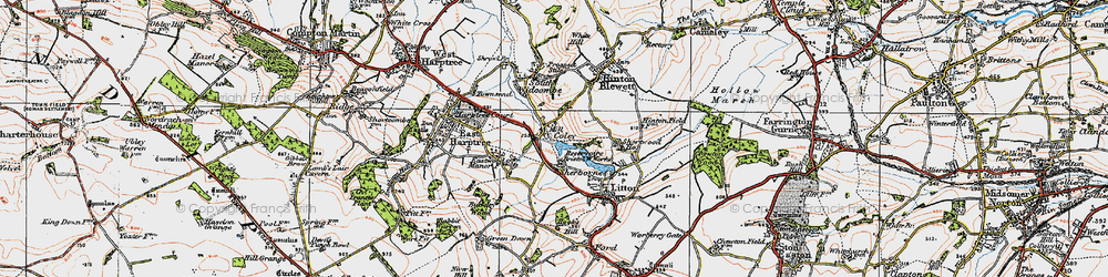 Old map of Sherborne in 1919