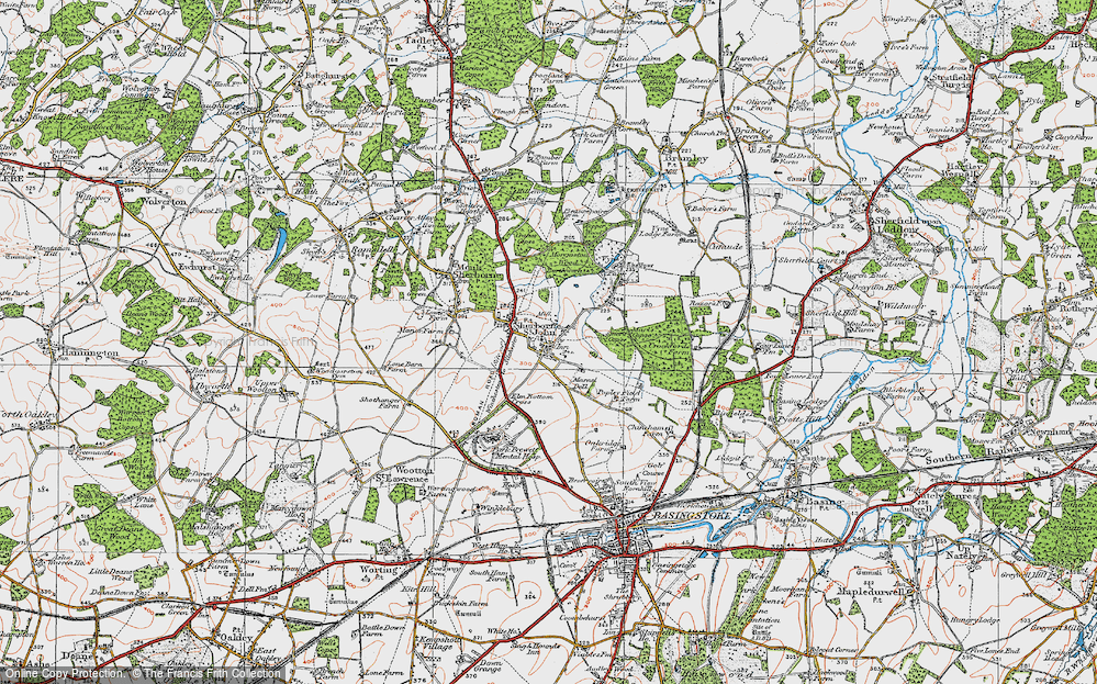 Old Map of Sherborne St John, 1919 in 1919