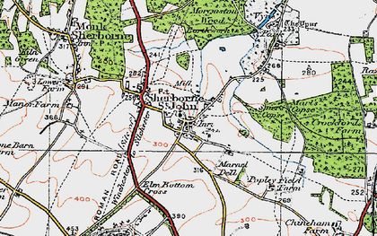 Old map of Sherborne St John in 1919