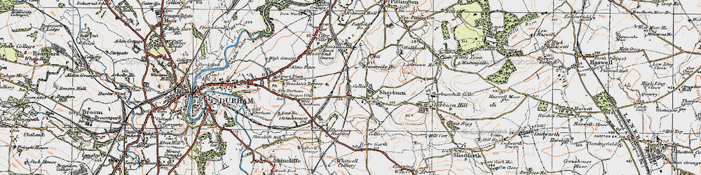 Old map of Sherburn in 1925