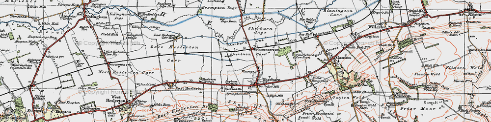 Old map of Brompton Ings in 1925