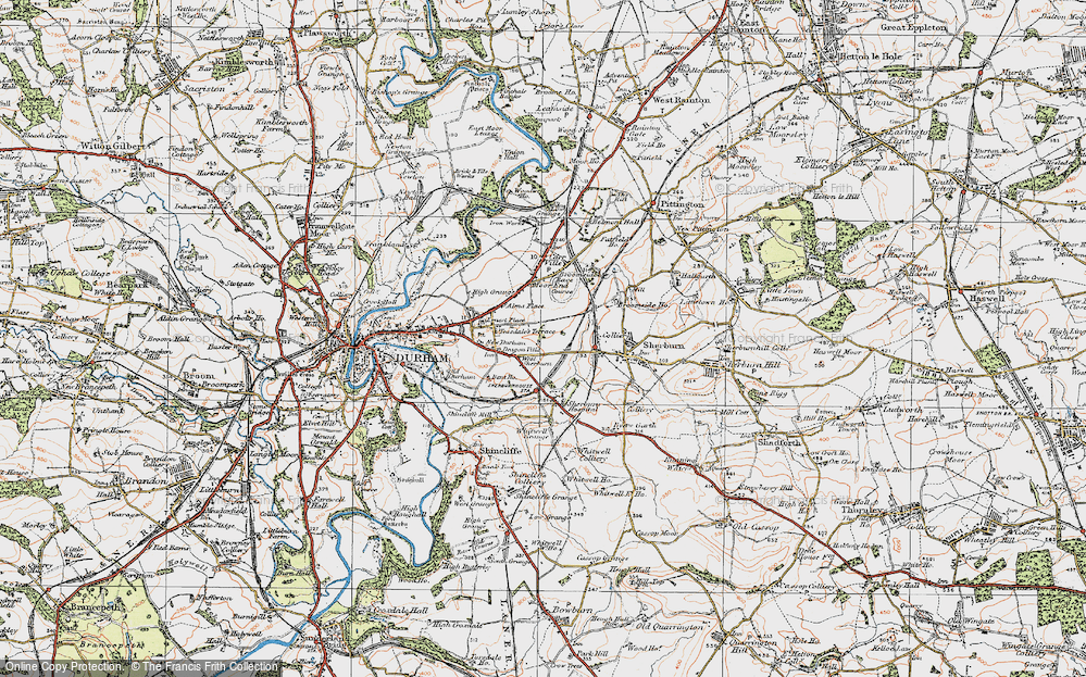 Old Map of Sherburn Grange, 1925 in 1925
