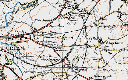 Old map of Sherburn Grange in 1925