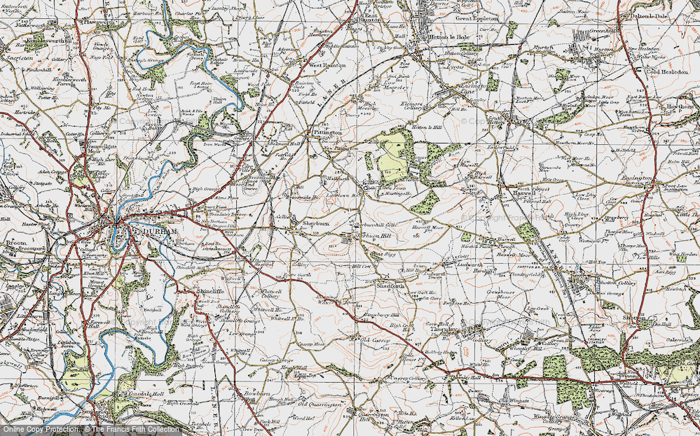 Old Map of Sherburn Hill, 1925 in 1925