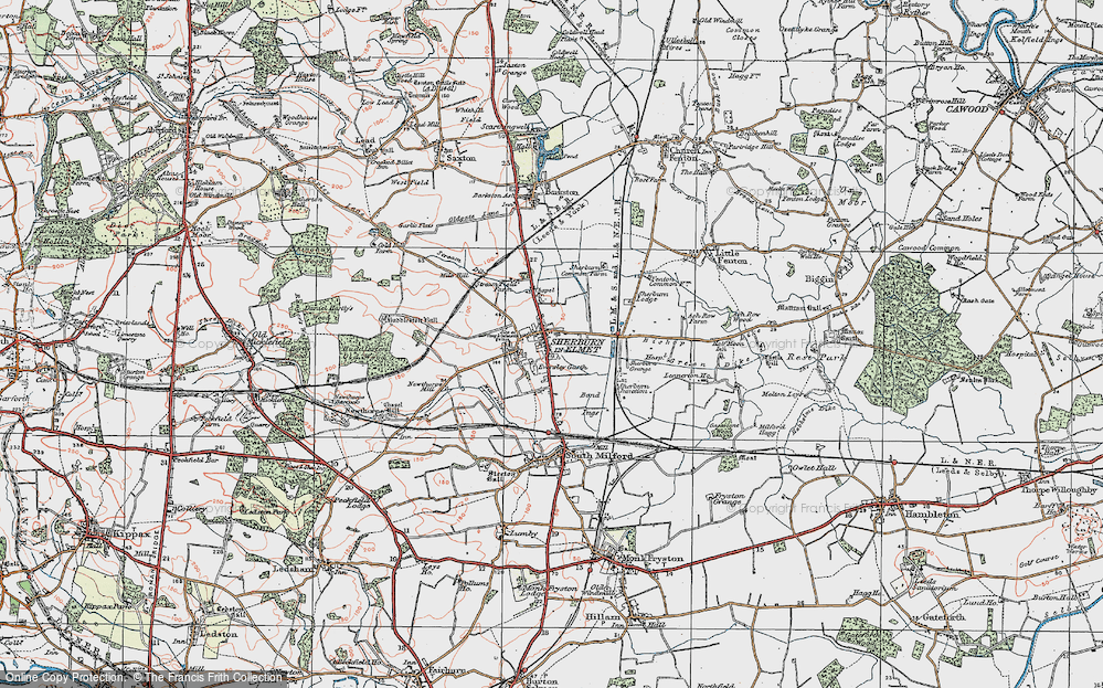 Old Map of Historic Map covering Bond Ings in 1924