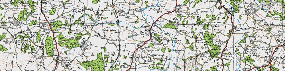 Old map of Sherfield on Loddon in 1919