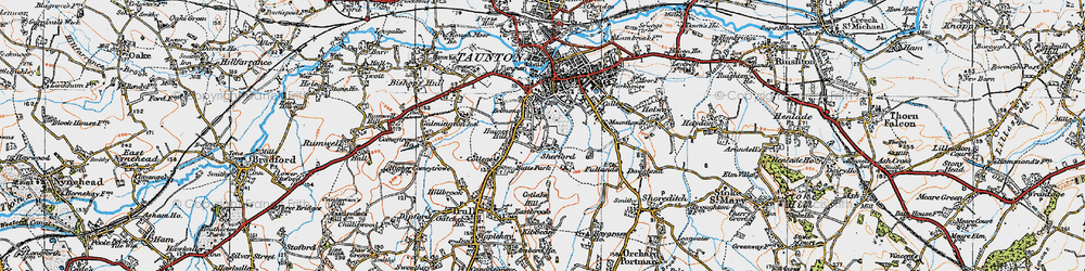 Old map of Sherford in 1919