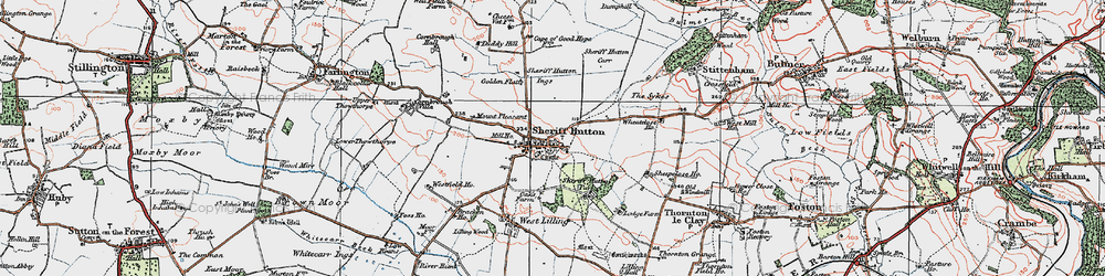 Old map of Sheriff Hutton in 1924