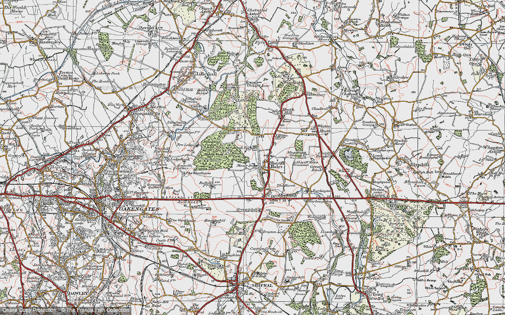 Old Map of Sheriffhales, 1921 in 1921