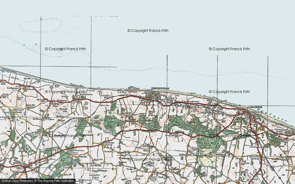 Old Map of Sheringham, 1922 in 1922