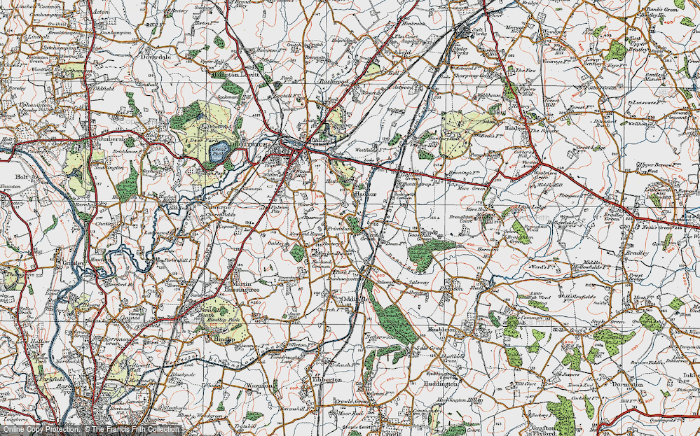 Old Map of Shernal Green, 1919 in 1919