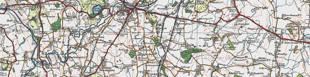 Old map of Shernal Green in 1919