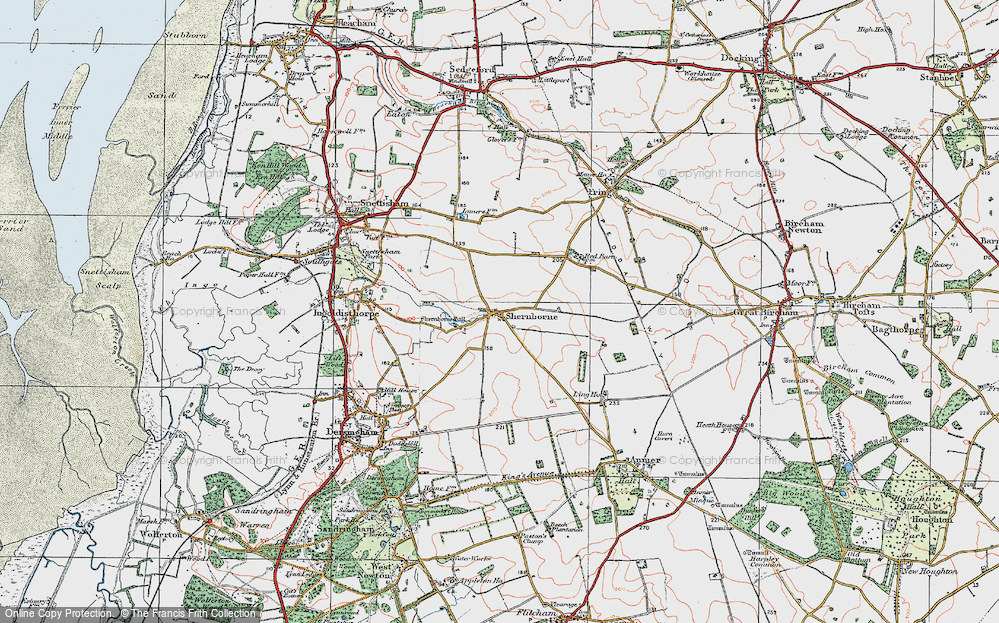 Old Map of Shernborne, 1921 in 1921