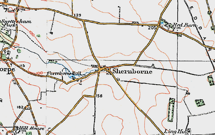 Old map of Shernborne in 1921