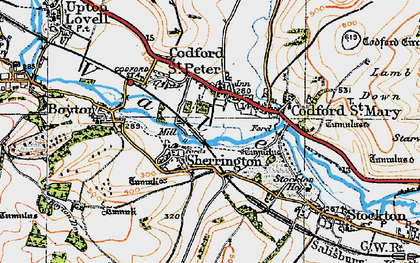 Old map of Sherrington in 1919