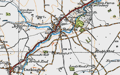 Old map of Sherston in 1919