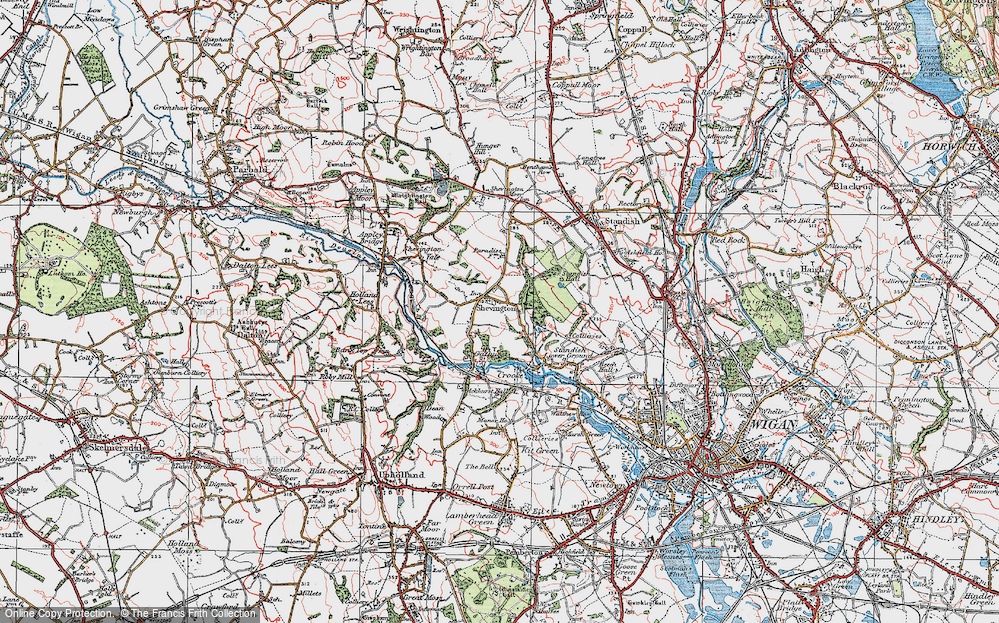 Old Map of Shevington, 1924 in 1924