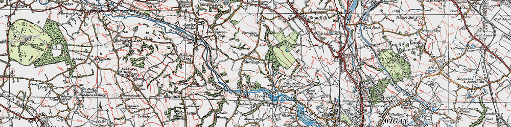 Old map of Shevington in 1924