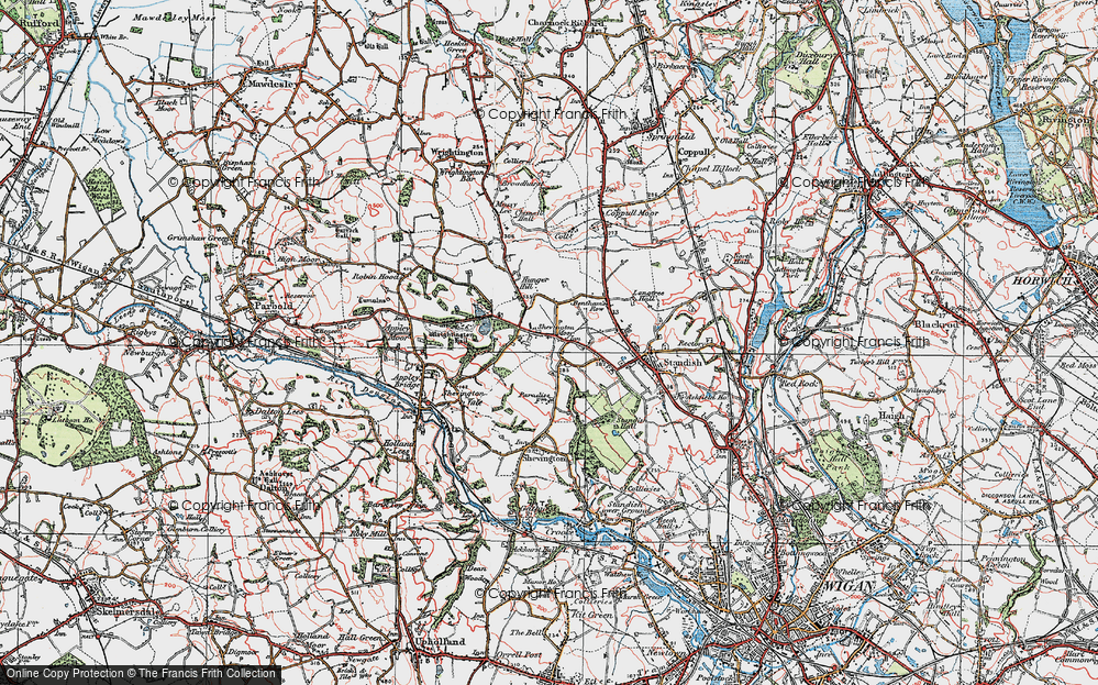 Old Map of Shevington Moor, 1924 in 1924