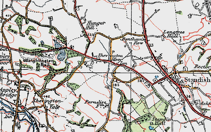 Old map of Shevington Moor in 1924