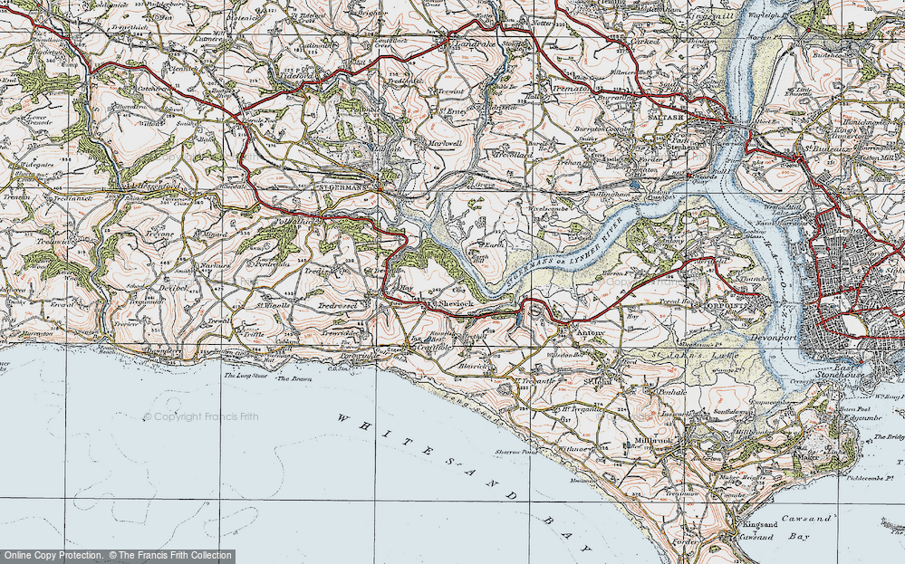 Old Map of Sheviock, 1919 in 1919