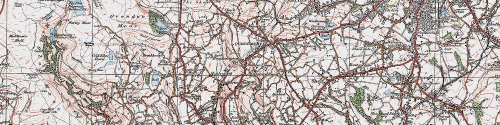 Old map of Shibden Head in 1925