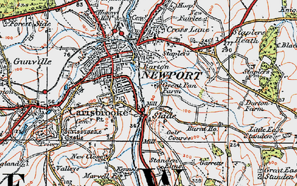 Old map of Shide in 1919
