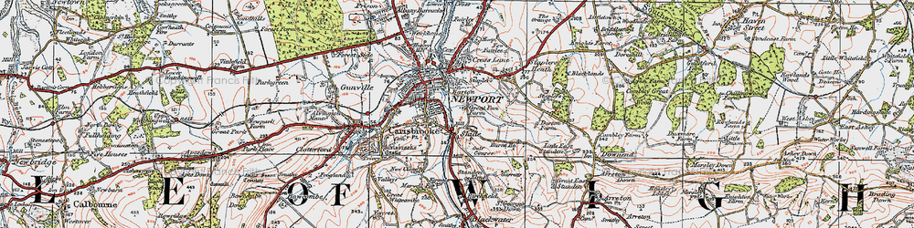 Old map of Shide in 1919