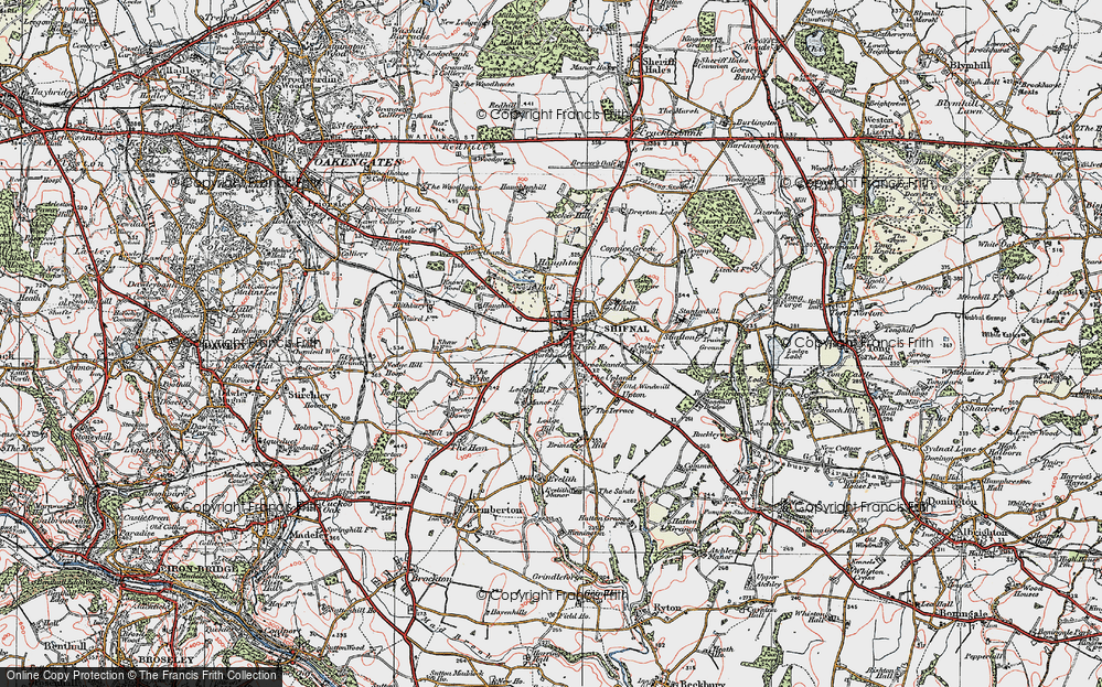 Old Map of Shifnal, 1921 in 1921