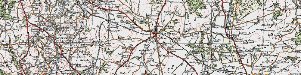 Old map of Shifnal in 1921