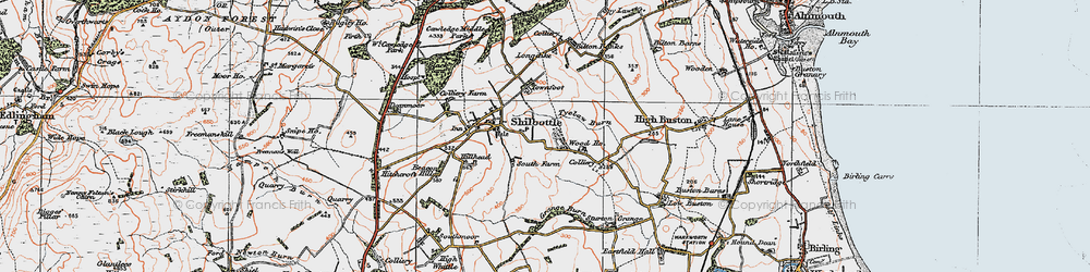 Old map of Shilbottle Grange in 1925