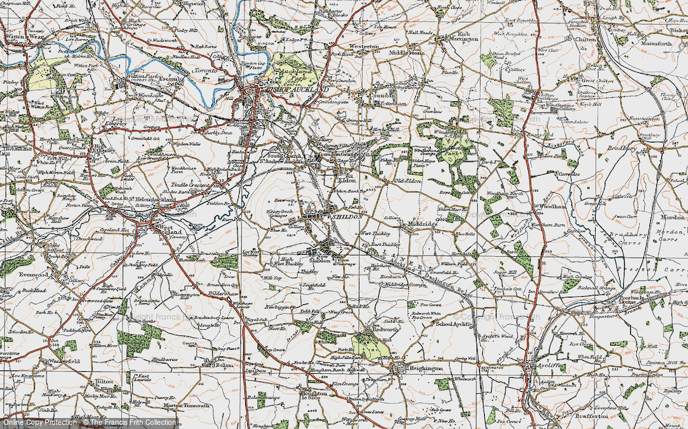 Old Map of Shildon, 1925 in 1925