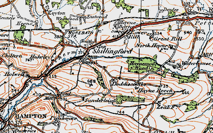 Old map of Shillingford in 1919