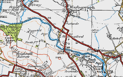 Old map of Shillingford in 1919