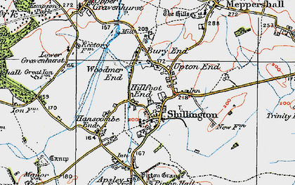 Old map of Shillington in 1919